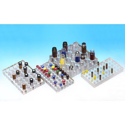 Rack acrilico 50 posti per vials Ø 12 mm