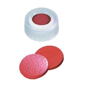 Cf 100 tappi vite PP naturali 9-425 forati setto gomma/ptfe
