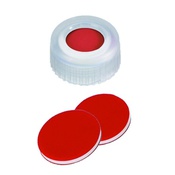Cf 100 tappi vite PP nat. 9-425 forati + setto ptfe/sil/ptfe
