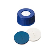 Cf 100 tappi vite PP blu 9-425 forati setto sil/ptfe SLIT