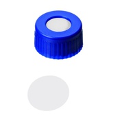 Cf 100 tappi vite PP blu 9-425 forati setto ptfe