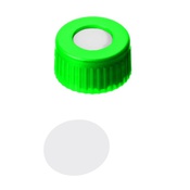 Cf 100 tappi vite PP verdi 9-425 forati con setto ptfe
