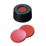 Cf 100 tappi vite PP neri 9-425 forati setto gomma/ptfe