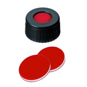 Cf 100 tappi vite PP neri 9-425 forati setto ptfe/sil/ptfe
