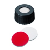 Cf 100 tappi vite PP neri 9-425 forati con setto sil/ptfe