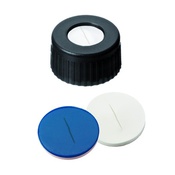 Cf 100 tappi vite PP neri 9-425 forati setto sil/ptfe SLIT