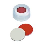 Cf 100 tappi vite PP naturali 9-425 forati setto gomma/ptfe