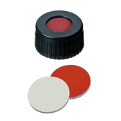 Cf 100 tappi vite PP 9-425 forati setto gomma/ptfe (Agilent)