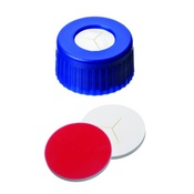 Cf 100 tappi vite PP blu 9-425 forati setto sil/ptfe SLIT Y