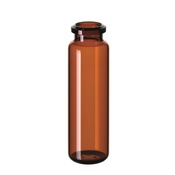 Cf 100 vials crimp 20ml RT-RB 23x75,5mm vt ambrato P.E.