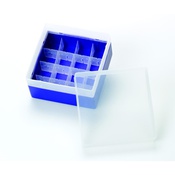 Rack PP viola 16 posti con coperchio per vials EPA 20 ml